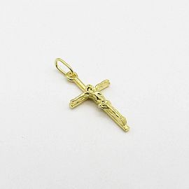 DIJE CRUZ PALO CRISTO 10x17MM SPI06 /O.AMARILLO